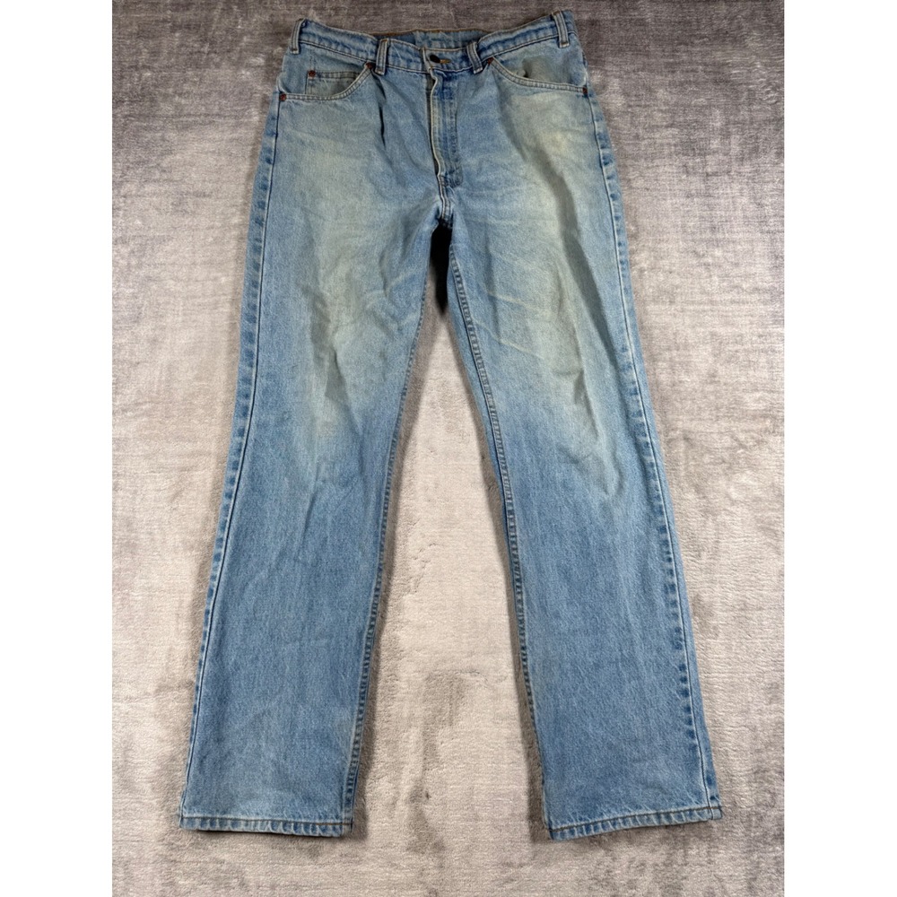 Vintage Levis Jeans Mens 36x32 Blue Light Wash 506 Orange Tab Straight Leg 90s